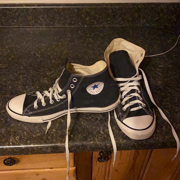 Men size 12 black high top converse